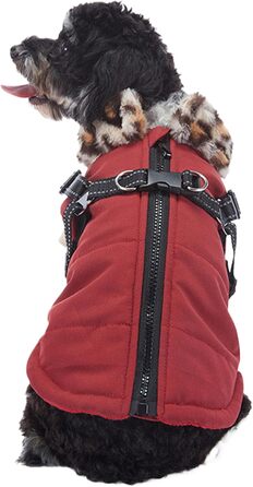 Зимова куртка для собак з інтегрованим шлейкою, світловідбиваючі смуги, розмір XXL, ізольована