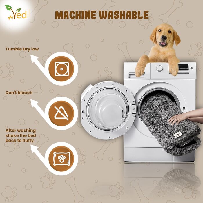 Заспокійливе ліжко для собак Mittel – М'яка анти-тривожна лежанка для тварин, підходить для переносок, миється, з антиковзним дном, сірий колір, (75 x 50 x 7 см)