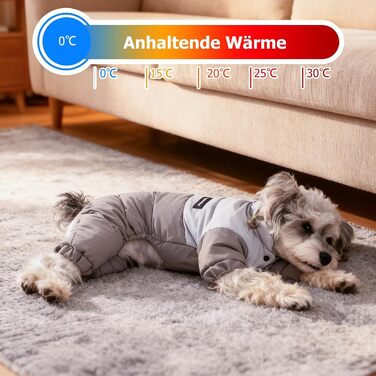 PETCUTE Зимова куртка для собак - водонепроникна, тепла, для великих і середніх собак, з кільцем D, вітрозахисна жилетка, одяг для домашніх тварин, сірий (3XL)