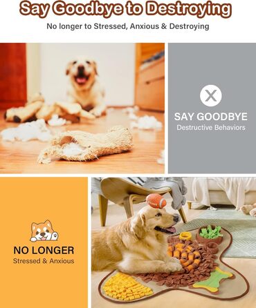 Schnüffelmatte для великих собак HOPET, інтерактивна тренувальна килимок для годування, стимуляція розуму та повільне годування, іграшка для всіх порід