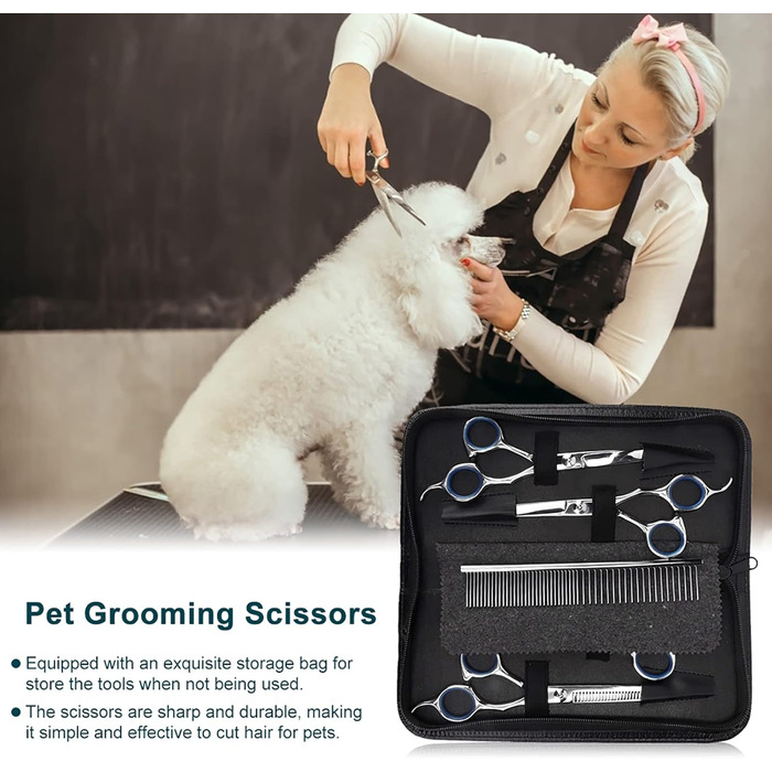 Набір для догляду за собаками: 6 шт. - ножиці, гребінець, тример для грумінгу собак, котів та інших тварин