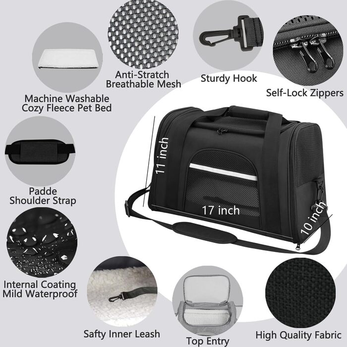 Транспортна сумка для котів та собак SHJOEE, розширювана, складана, 43x28x25 см.