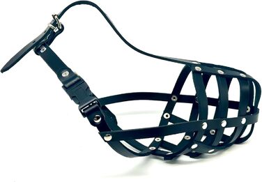 Шкіряна маска для собак Bullterrier та інших коротконосих порід (L&J Pets, чорна, BT2)