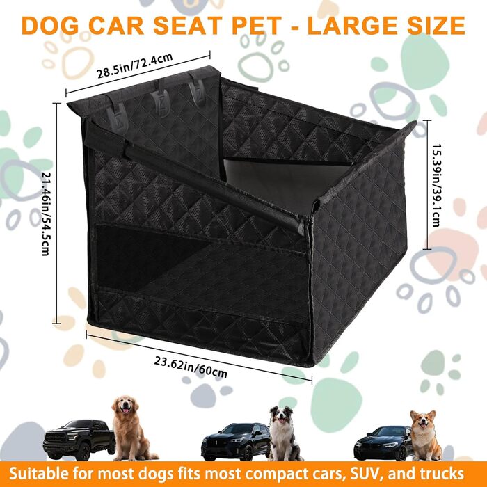 Підвищення для собак у машину - чорний L, для великих та середніх порід