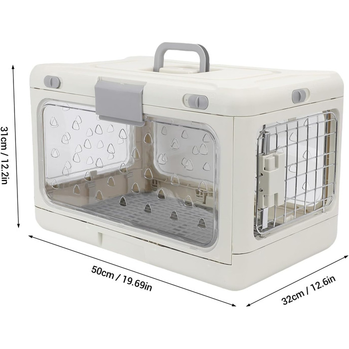 Транспортна переноска для котів Asixxsix, розкладна, прозора, з вентиляцією. Просторий пластиковий бокс для дому та подорожей