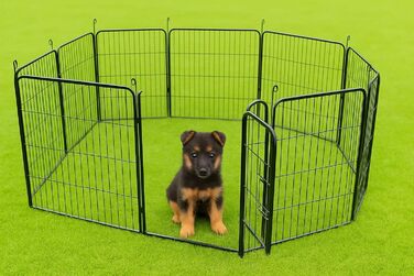 Вигул для цуценят, вольєр, загон для собак, клітка для собак, огорожа для тварин, клітка для дрібних тварин, переносна клітка, вигул для кроликів, кемпінговий забір, кемпінгове огородження, 12 елементів, 80 см