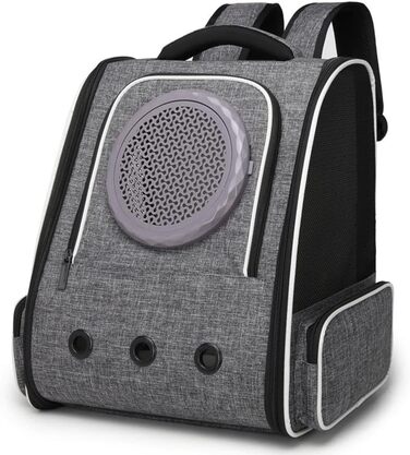 Рюкзак для тварин: переноска для кота/собаки до 10 кг, сірий, дихаючий, для подорожей, схвалений авіакомпаніями