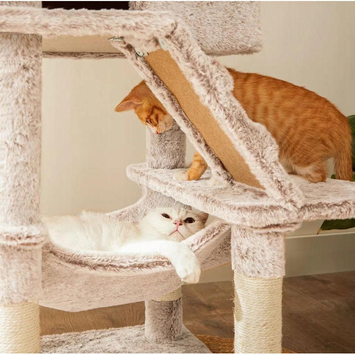 Багаторівневий високий кігтеточка для котів Songmics, 135 см, сизаль