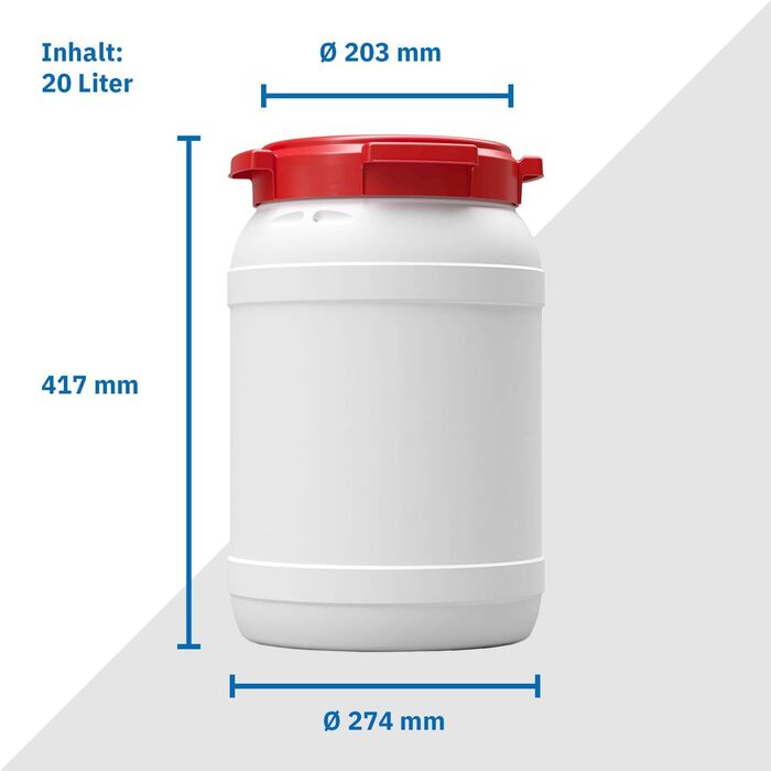 Контейнер для корму з кришкою та лопаткою DIE BOX FABRIK, 20 л, HDPE, для зберігання корму для тварин, велика горловина, топ-якість