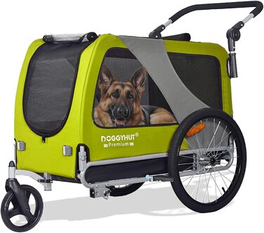 DOGGYHUT® Преміум XL 2-в-1 велопричіп та джоггер для собак 23-45 кг, причіп для велосипеда для собак, модель 80106