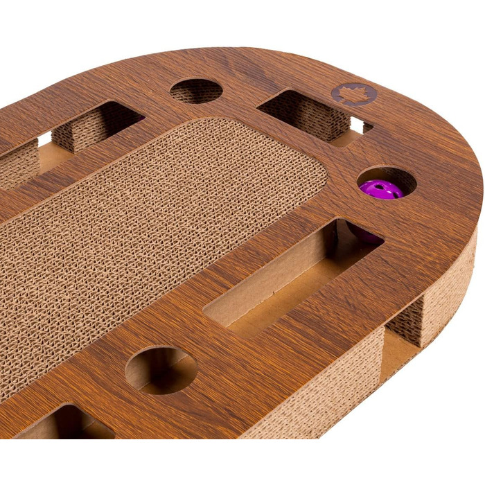 Інтерактивний ігровий майданчик для котів CanadianCat PlayPlate 65x35x5,8 см з інтегрованим картонним кігтеточкою, дерев'яний дизайн