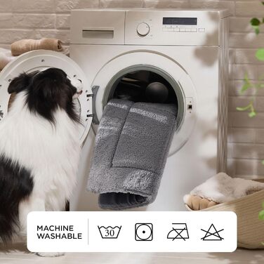 Килимок для собак середніх порід BEDSURE - 74x46 см, сірий, з шаруватим наповнювачем, Sherpa плюш, легко миється