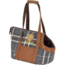 CAZO Oxford переносна сумка-переноска для собак та котів, 30x40x24 см, коричнева в клітинку, LXD1001