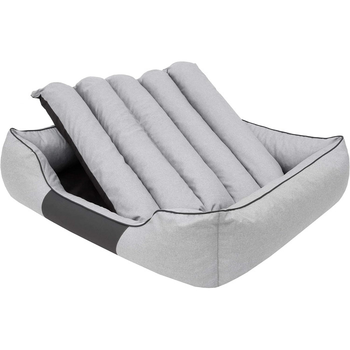 Крісло-ліжко для собак XL 85x65 см, м'яке, сіре (також розміри XXL 110x90 см)