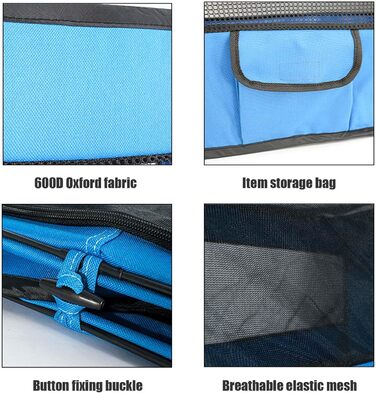 Переносний складаний лежак-іграшка для котів та собак, блакитний: клітка-переноска, лежанка для собак та котів, переноска для подорожей