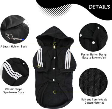 Теплий пуловер для собак NAMSAN — зимовий одяг для великих собак, чорний (2XL)