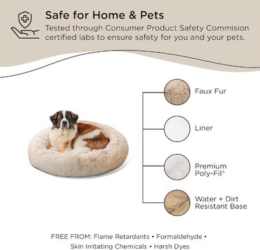 Круглий лежак для собак та котів Best Friends by Sheri - заспокійливий, 91x91 см, Taupe (бежевий)