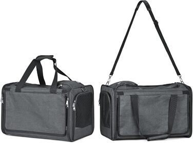 Транспортна переноска для собак та котів (складний бокс) - чорна