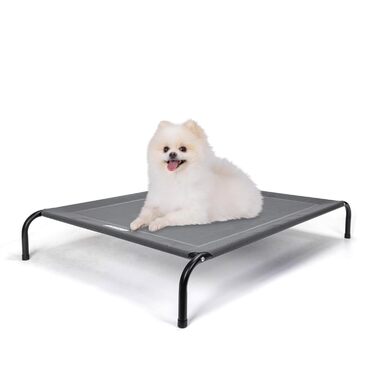 Ліжко для собак Nobleza Outdoor S (87x65x20 см) сіре - Підвищене, прохолодне, миється, для маленьких собак, для кемпінгу