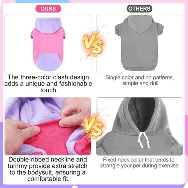 Теплий флісовий худі для собак BeautyZoo з кишенею та отвором для повідка, розтяжний, для малих, середніх та великих собак, одяг для осені, зими, холодних днів, дизайнерські куртки для собак, Рожевий M/L (Спіна: 46см, Груди: 64см, Шия: 38см)