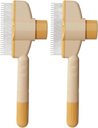 Щітка для котів та собак, видалення шерсті, з кнопкою очищення, для довгої та короткої шерсті, сіра. Інструменти для догляду за тваринами