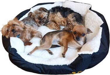 Mobiclinic® Pets Ліжко для собак і котів Pluto, європейський бренд, машинне прання, антиковзке дно, надм'яка тканина, зручно, різні розміри, чорний/білий
