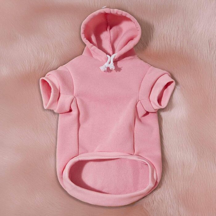 Теплий флісовий худі Monkimau для собак: XS-XXXL, 10 кольорів (рожевий)