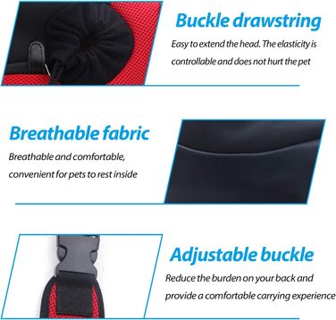 PETCUTE Сумка-переноска для собак, для маленьких собак, переноска для цуценят, дихаюча сітка, транспортна сумка, 9 кг, червона