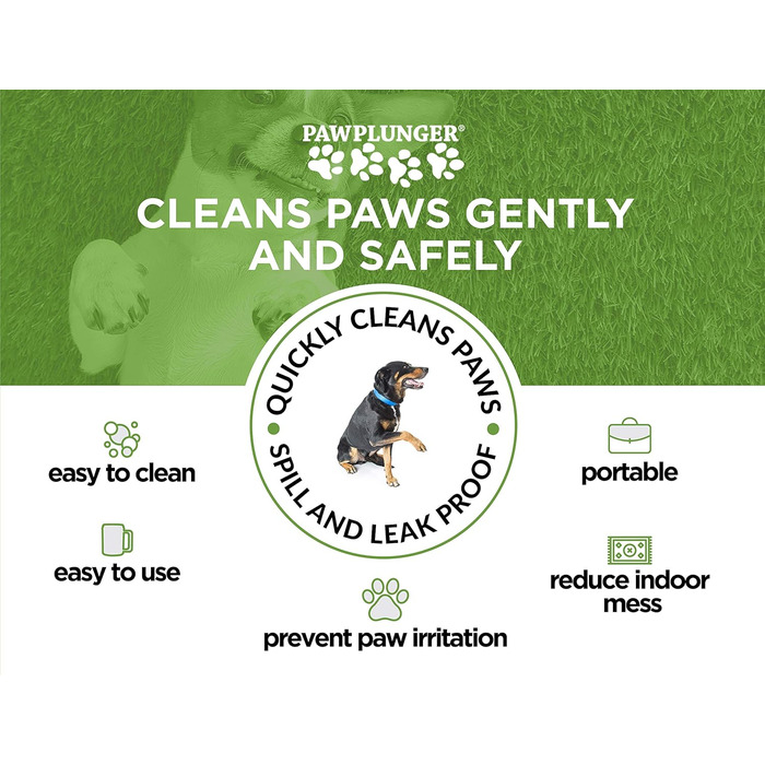 PawPlunger PAW170 - мийка для лап собак, чорний колір, середній розмір