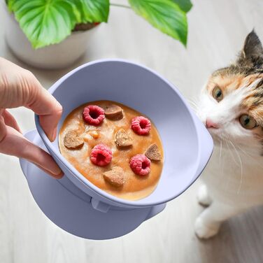 Підвищений миска для кота з регульованим нахилом | Миска для кота Silikon ne&no® (небесно-блакитний)