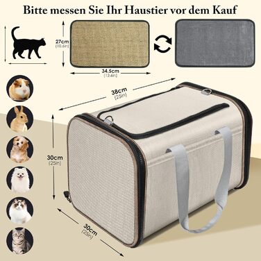 Транспортна переноска для котів та цуценят HEVOL до 10 кг, дихаюча сітка, легка, складна переноска для тварин, підходить для ветеринара, авто, літака