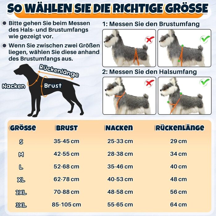 Тепла куртка для собак на зиму Nasjac: водонепроникна, з флісовою підкладкою та світловідбиваючими смугами, для середніх та великих собак (Темно-синій, L)