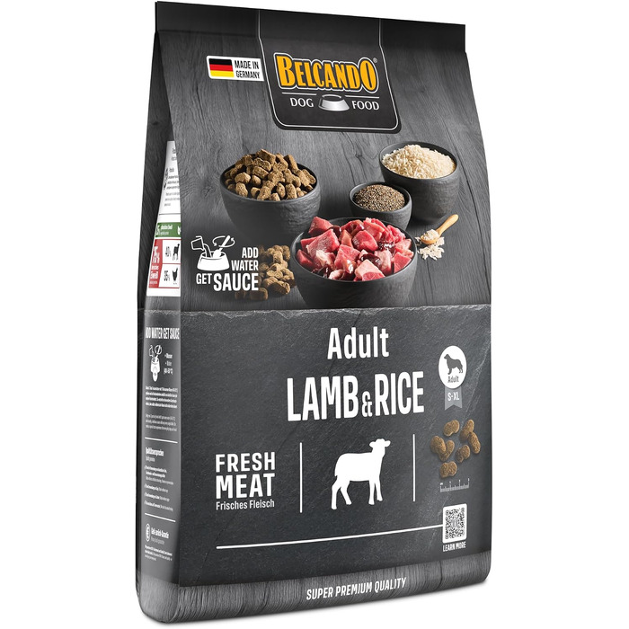 Сухий корм для дорослих собак BELCANDO Adult Lamb & Rice з ягнятиною та рисом для чутливого травлення, 12.5 кг