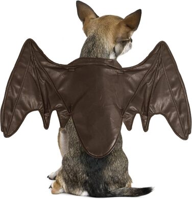Костюм на Хелловін для собак: крила кажана, дракона, птаха. Підходить для великих, середніх та маленьких собак. Чорні крила кажана (M, колір кава).