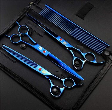 Професійний набір для стрижки тварин Purple Dragon: титанові ножиці для собак та котів (20.3 см), з сумкою