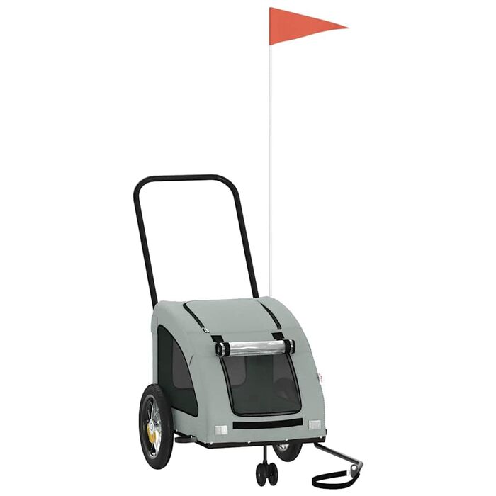 Причеп-переноска для собак та котів на велосипед, сірий, Oxford-Gewebe та метал, для маленьких тварин