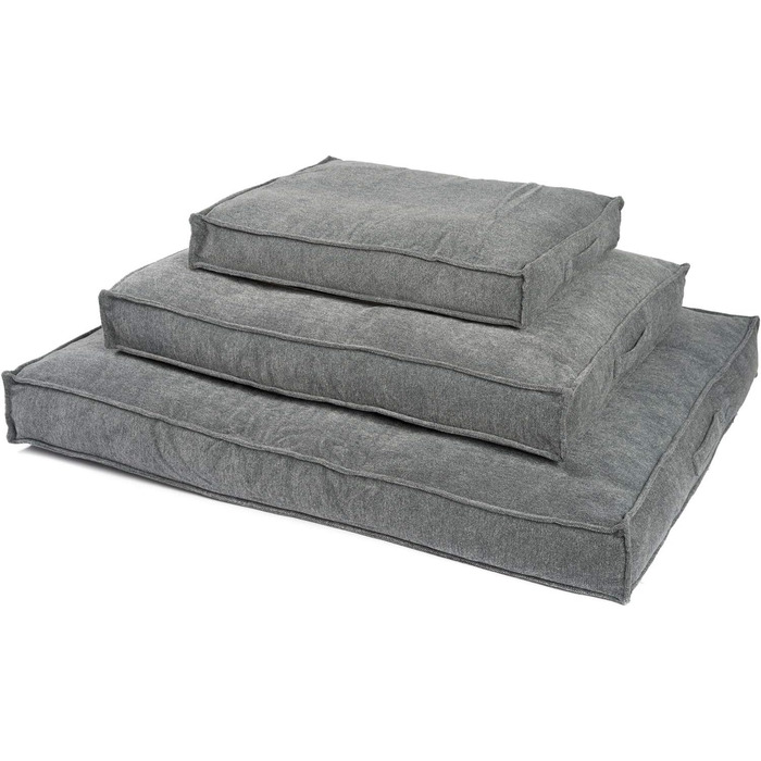 JAMAXX Преміум подушка для собак, ортопедична, 65x50 см, срібно-сірий колір, знімний чохол з Chinelle, м'яка наповнювач з Visco піни