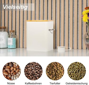 Контейнер для порошку GREELUE 6.5L з дозатором, коробка для миючого засобу, контейнер для корму, ящик для зберігання печива, кавових зерен, корму для тварин (Бежевий)