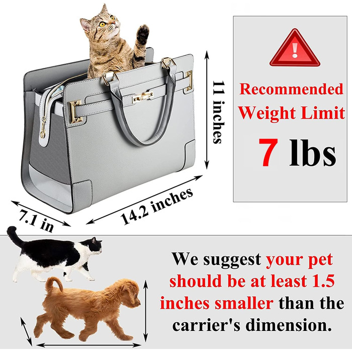 Сумка-переноска для собак NewEle Fashion: стильна переноска для маленьких собак та котів. Містка (2 великі кишені), до 4.5 кг, чорна, для подорожей, відповідає вимогам авіаліній. Сумка-переноска з PU шкіри для собак та кошенят.