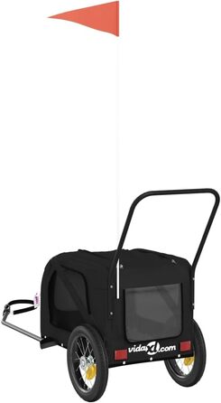 Причіп для тварин (122x52x53 см, Чорний) - Причіп для собак, котів та інших тварин