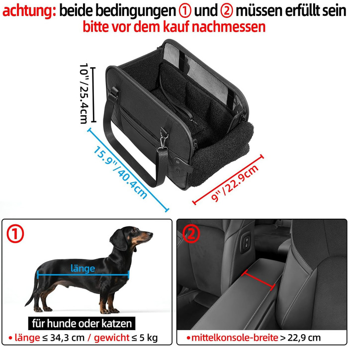 Транспортна сумка для собак та котів: переноска для тварин до 6 кг, з підстилкою та сталевим каркасом, чорна