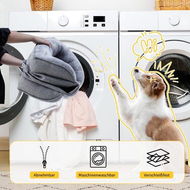 Ортопедичне ліжко для собак середніх та великих порід, 109x84x21 см, з високощільним шаром, знімний водонепроникний чохол, зручне, неслизьке (Світло-сірий, L)