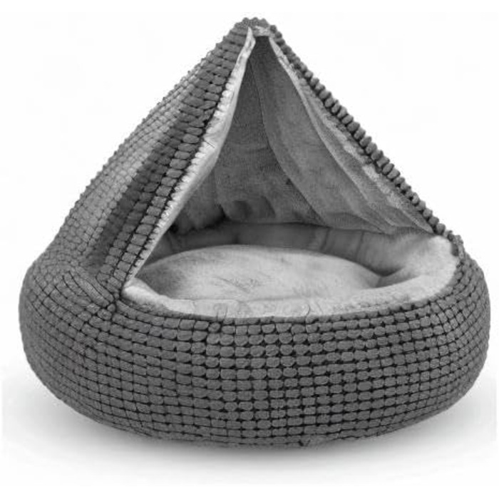 Кругла лежанка для собак та котів Siwa Mary з ортопедичним матрацом та м'якою підстилкою, 66 см, сірий колір