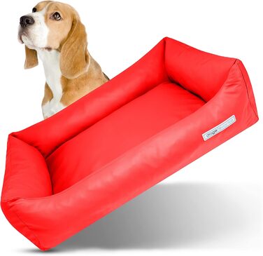 Крісло-лежанка для собак, лежанка для собак, крісло для собак, лежанка для собак велика, 115x85 см, червоне, для собак великих порід