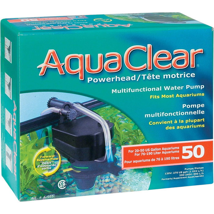 Помпа AquaClear A565 Powerhead 50 для акваріумів 76-190 л, 10 Вт, універсальна (донний, швидкий, біофільтр, циркуляційний насос)