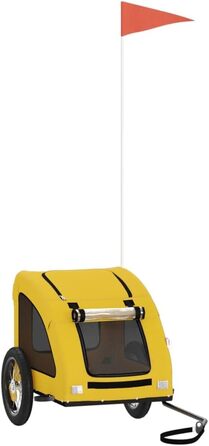 Прицеп для тварин, сірий Оксфорд та залізо (жовтий), 124 x 53 x 53 см