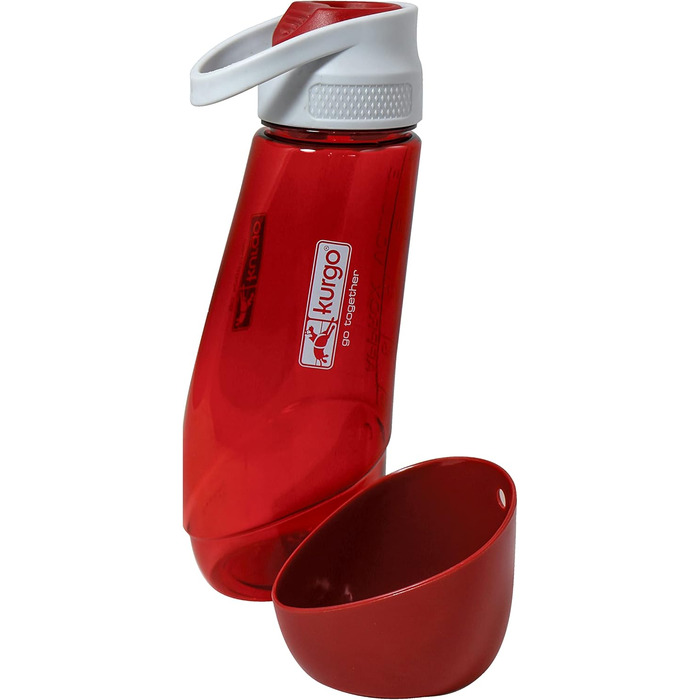 Поїлка та миска для собак Kurgo Gourd, 750 мл, 250 мл, PVC та BPA-free, червоний колір