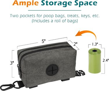 Диспенсер для собачих відходів PetBonus: водонепроникний контейнер для пакетів + 15 шт. пакетів (зелений/сірий)