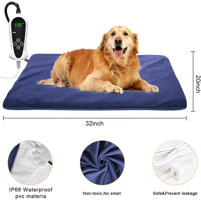 Електричний килимок для собак та котів RIOGOO, 55x45 см, з автовимкненням