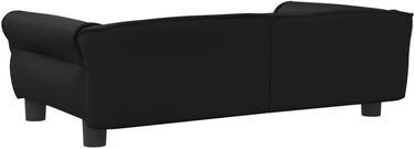 Софа для собак Festnight, ліжко для маленьких собак і котів, м'яке крісло з штучної шкіри, 95x55x30 см (Чорний)